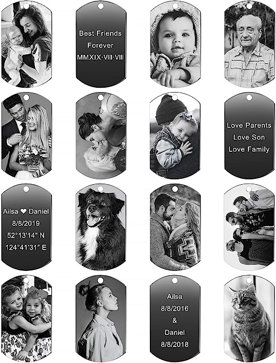 Beautiful Personalized Steel Photo Dog Tag Pendant