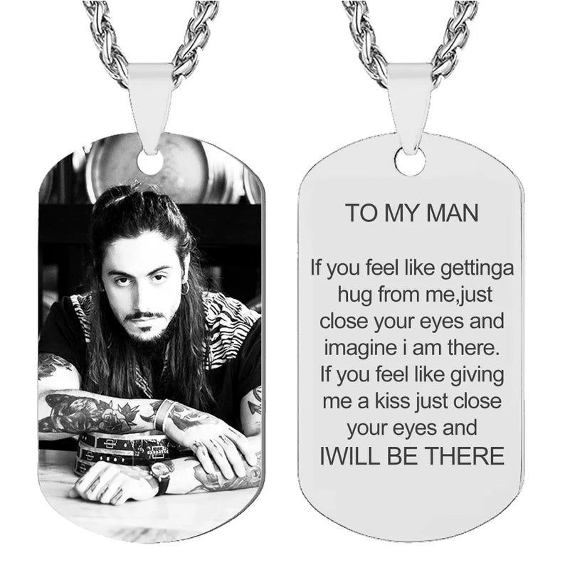 Beautiful Personalized Steel Photo Dog Tag Pendant