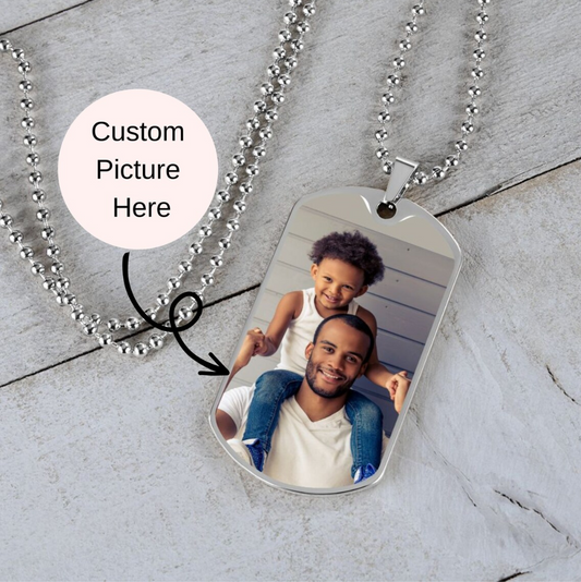 【COLOR】Custom Personalized Dog Steel Necklace with Your Picture,Text